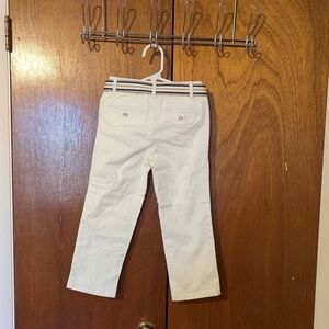 Gymboree White Chinos with Striped Belt Sz 5T NWOT